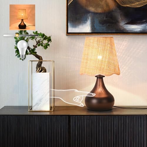 Ziqqeelam Oil Rubbed Bronze Small Table Lamp Touch Control, Farmhouse Bedside Lamps for Nightstand, Vintage Small Table Lamps for Small Spaces for Bedroom, Kitchen Counter, End of Table, Office by Unknown