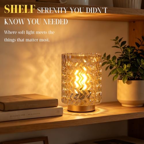 Battery Operated Lamp with Timer,Cordless Decorative Lamp Glass,Amber - Image 2