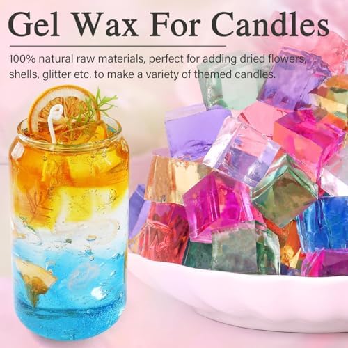 Blingfun Clear Wax for Candle Making-DIY Aromatherapy Candle Making Gel raw Materials, can add Dried Flowers/Fragrance, smokeless Safe Candle Materials, Birthday Christmas Gift Decoration (Rose) - Image 2