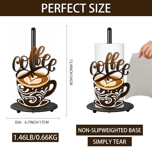 Coffee Paper Towel Holder, Coffee Decor for Countertop Cute Vintage Home Table, Housewarming Birthday Gifts for Cafe Lovers - Image 2