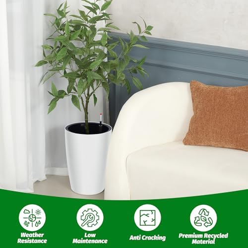 Garvee Tall Planters for Outdoor Plants, 16 in Planters Set of 2, White - Image 6