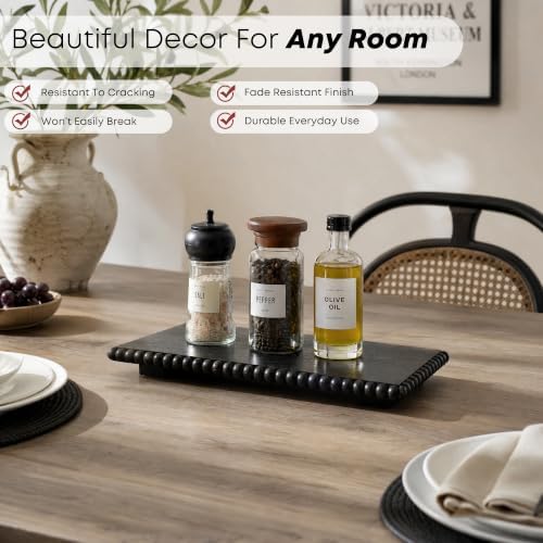 Beaded Wood Risers 12" Rustic Display Stand for Boho Decor(Rustic Black) - Image 6