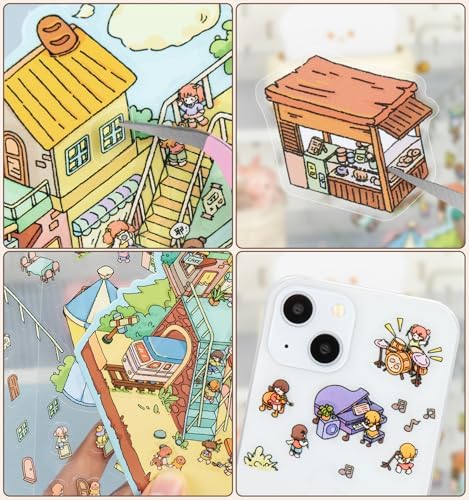 12 Sets DIY 3D House Stickers, Fun DIY Sticker Scene Cute Animal - Image 3