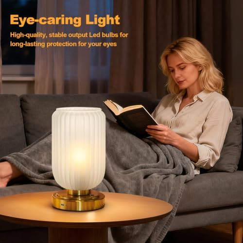 LightRound Cordless Table Lamp for Bedroom, Touch Stepless Dimmable - Image 4