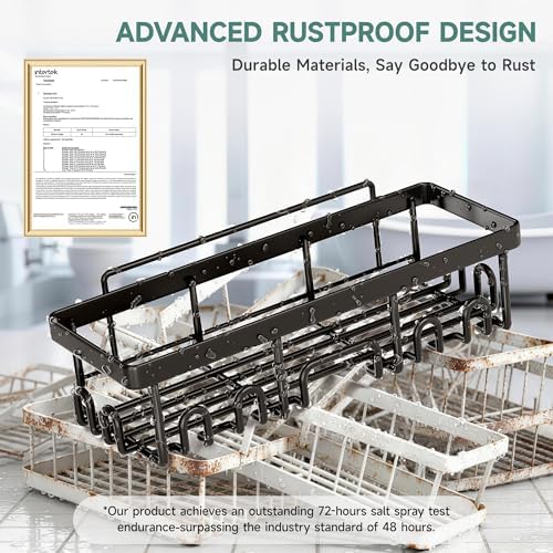 Veken Shower Caddy 6-Pack, Bathroom Organizers and Storage Shelves, Black - Image 4
