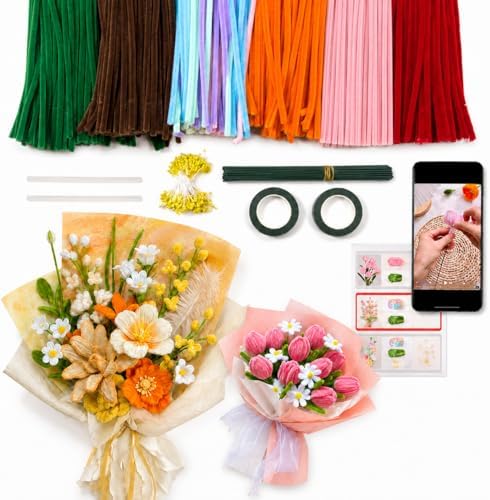 Anpyxun Pipe Cleaner Flower Kit, 600-Piece Chenille Stems for Adults by Unknown