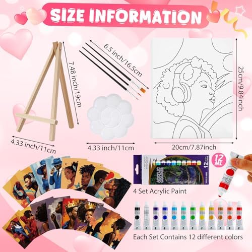 Zhanmai 88 Pcs 8 x 10 Inch Pre Drawn Canvas for Painting Kit Pre Stretched Canvas for Sip and Paint Party Favor Coloring DIY Virtual Party Birthday Gifts Adult's Date Night(Fashion Couples) - Image 2