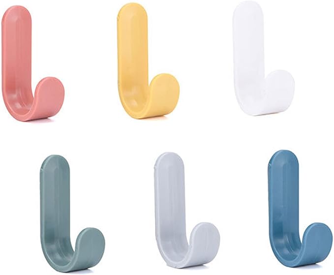 24 Pack Adhesive Hooks Utility Wall Hooks Key Hooks for Wall Decorative Key Holder Rack Self Adhesive Wall Hooks for Towels, Hats, Shower, Kitchen, Living Room, Office