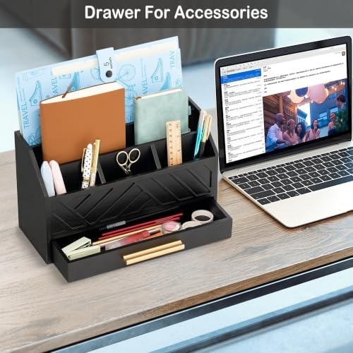 Desk Organizer with Drawer, Countertop Bill Mail Organizer and File Storage - Image 3