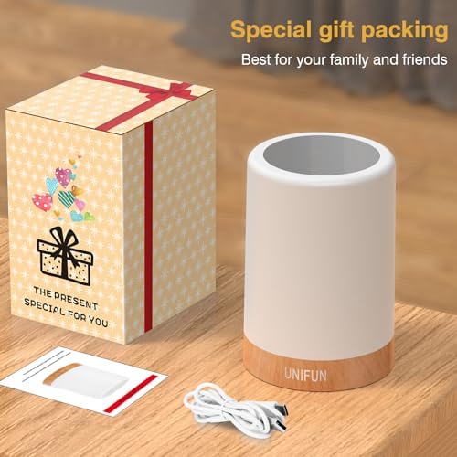 UNIFUN Baby Nursery Night Light Touch RGB Dimmable Bedside Table Lamp - Image 5