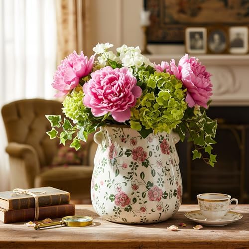 Ceramic Scroll Planter 6.5 Inch, Red Plum - Image 4