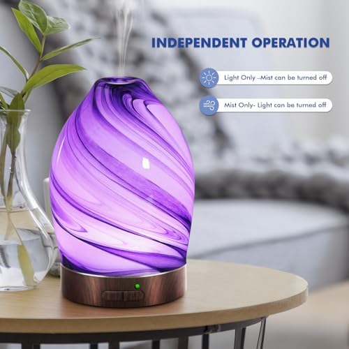 Essential Oil Diffuser Diffuser -Aromatherapy Diffuser for Essential Oils with Timer and 7 Colors LED Light Ultrasonic Diffuser with Auto Shut-Off, Home Office Decor&Gift（Storm Cloud） - Image 4
