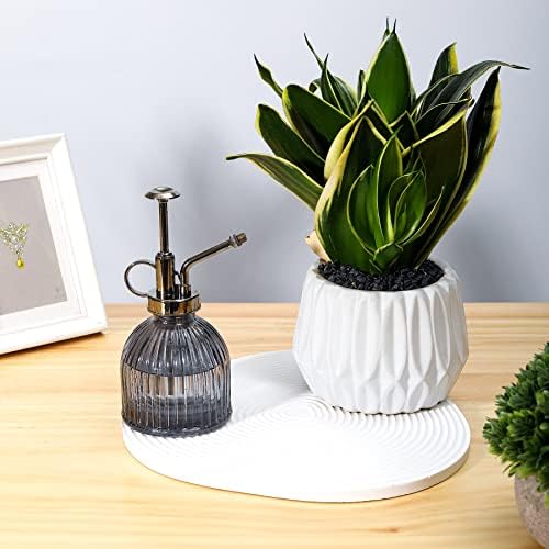 Glass Plant Mister Spray Bottle, Succulent Spray Bottle with Top Pump, Glass Plant Sprayer Mister Vintage Spritzer Small Watering Can for Indoor Outdoor Houseplant - Grey - Image 7
