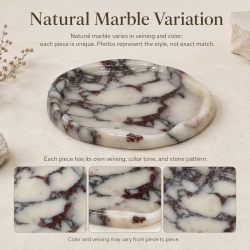 Natural Marble Vanity Tray, 7.78 x 7 in Organizer - Image 3