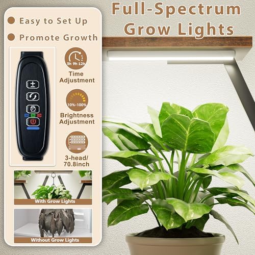JUSTOGO Plant Stand Indoor with Grow Lights - 9 Tiered Tall Plant Shelf - Image 3