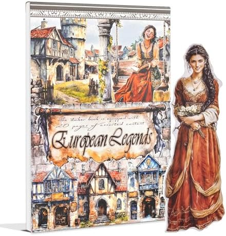 Snycler European Narrative Theme Sticker Scrapbooking Supplies for Junk Journal, 20 Sheets PET Stickers - Vintage Journaling Stickers, Ephemera Sticker Book Pre Cut, Junk Journal Supplies, Planner by Snycler