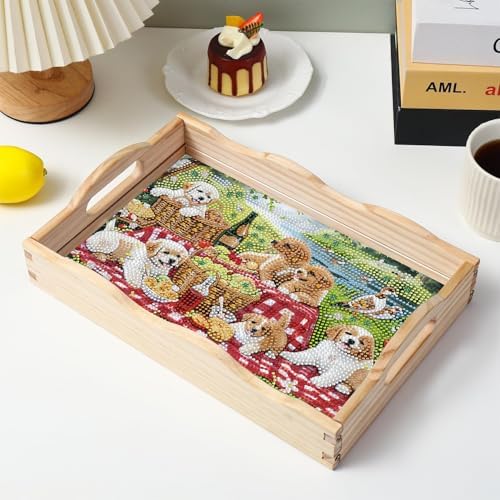 EWJRNSF Diamond Art Kits for Adults Wooden Serving Trays with Handles - Image 7