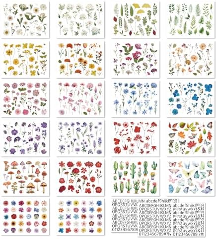 500Pcs Natural Flower Stickers with 260Pcs Letter Stickers,Self-Adhesive Flower Sticker for Scrapbooking Supplies Junk Journal Bullet Journal Planner Laptop - Image 5