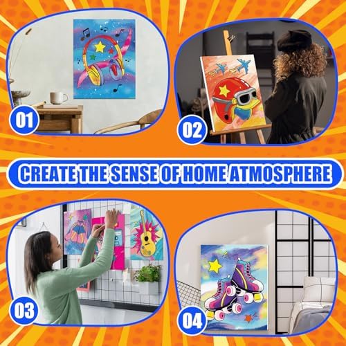 Sherr 75 Pcs 15 Set 90s Vintage Pre Drawn Canvas Kit for Painting Craft Sip - Image 5