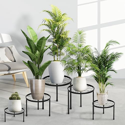 CADANI 5 Pack Metal Plant Stands for Outdoor Indoor, Anti-Rust Iron Flower Pot Stand, Heavy Duty Plant Pot Stand for Multiple Plant, Decoration Racks for Home, Patio & Garden - Image 5