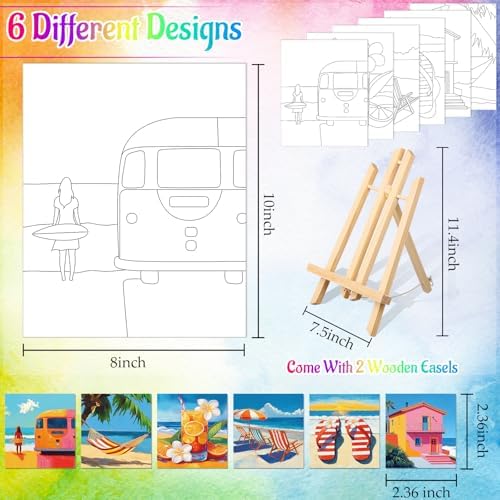 AmazingSpark 62 Pcs 6 Sets Paint Sip Kit for Adults, Hawaii - Image 4