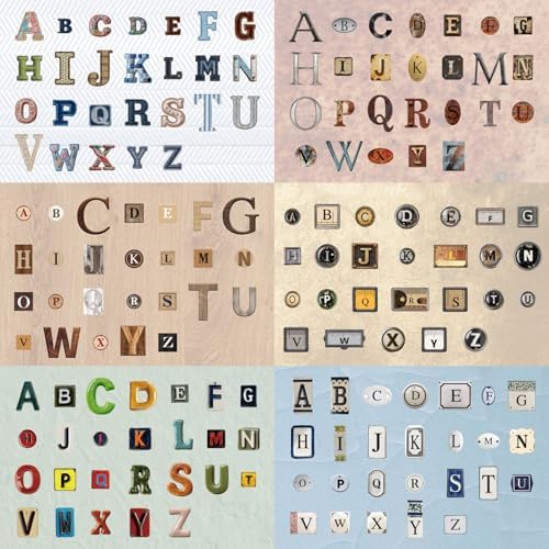 312Pcs Alphabet Letter Stickers for Scrapbooking, 6 Themes Linen Textured Aesthetic Stickers for Adults, Cute Scrapbook Stickers for Junk Journal Supplies, Journaling,Card Making, Notebook, Phone,DIY by Flartmo