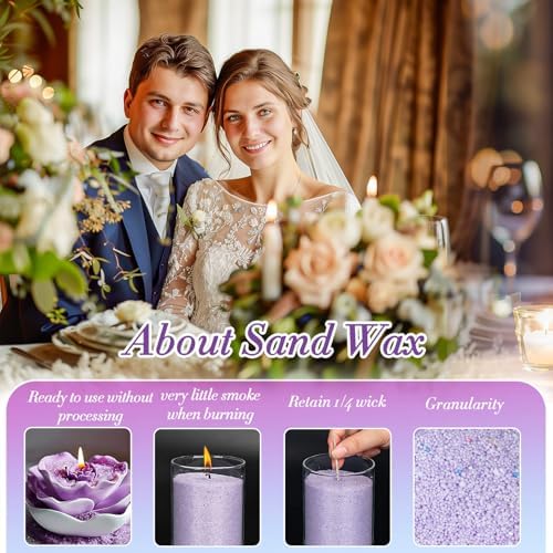 Sukh 15oz Sand Candles with Wicks - Colored Candle Sand Refillable Wax - Image 2