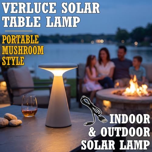 Solar Mushroom Lamp, Stepless Dimming, 45h Runtime, White - Image 3