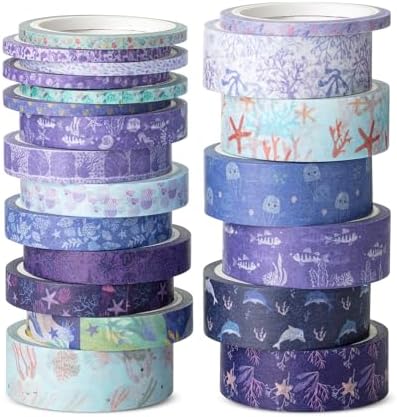 Mr. Pen- Washi Tape Set, 21 Rolls, Assorted Sizes, 5 Yards/Roll by MrPen