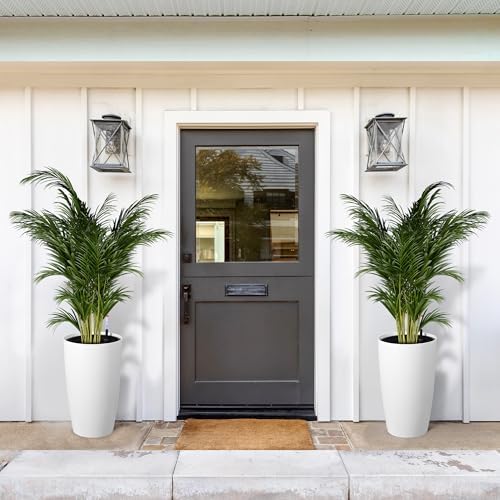 Garvee Tall Planters for Outdoor Plants, 22 in Planters Set of 2, White - Image 7