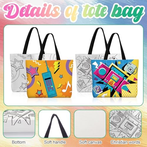 Locmeo 10 Set Paint and Sip Canvas Bags Pre Drawn Kit,Disco - Image 3