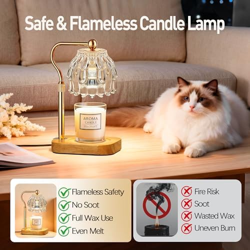 Candle Warmer Lamp with Timer - Flower Electric Wax Melter Warmer Adjustable Height for Jar Candles, Gift for Women, Mom, Christmas, Birthday,Home Decor - Image 5