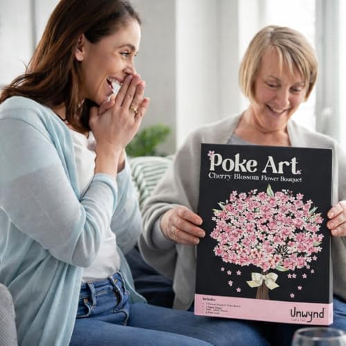 Unwynd Poke Art Cherry Blossom Flower Bouquet Kit for Adults, Women & Teens - Image 2