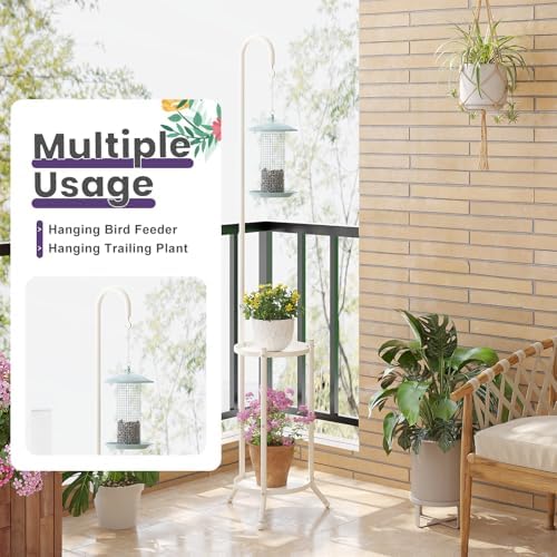 Hanging Plant Stand,Plant Shelf Outdoor Indoor Plant Rack,White - Image 5