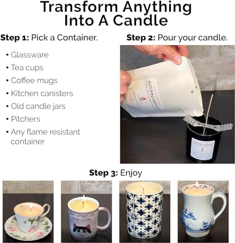 Phoenix Wick Candle Making Kit - New Soy Wax & Wick for Your Luxury 14oz Candle Jar - Adds 100 Hours Burn Time (Lemon Verbena) - Image 2