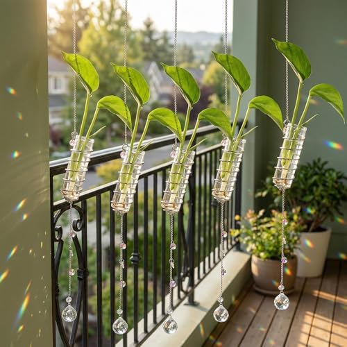 6Pcs Hanging Plant Propagation Station with Crystal Ball Prisms Suncatcher - Image 4