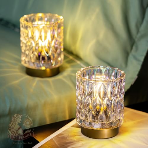 Battery Operated Table Lamp Timer, Small Cordless Lamps Decorative, 2 Pearl - Image 2