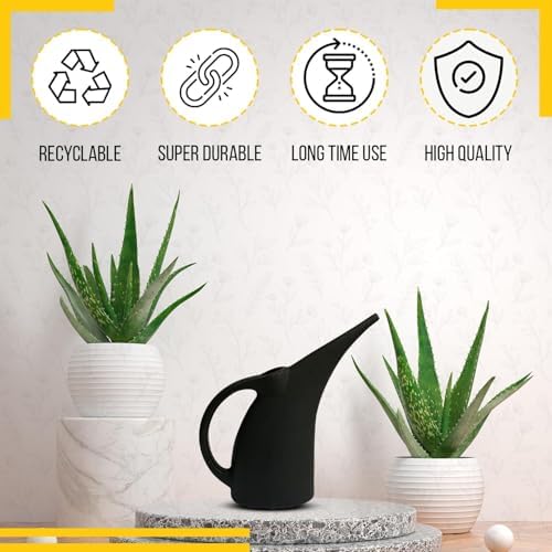 2 Pack Watering Can 1/2 Gallon - Small Watering Can for Indoor Plants - Outdoor Watering Can - Black Plant Waterer - Plastic Watering Can for Garden - Image 6