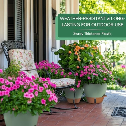 8/10/12 Inch Self Watering Pots for Indoor/Outdoor Plants with Drainage - Image 5