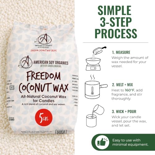 American Soy Organics Freedom Coconut Soy Wax Beads, Candle Wax, 10 lbs - Image 4