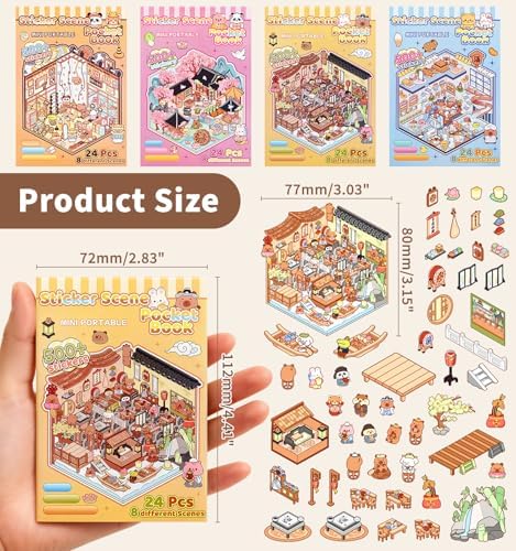32 Sets Pocket DIY 3D Sticker Scene for Kids Fun DIY Sticker Scene - Image 2