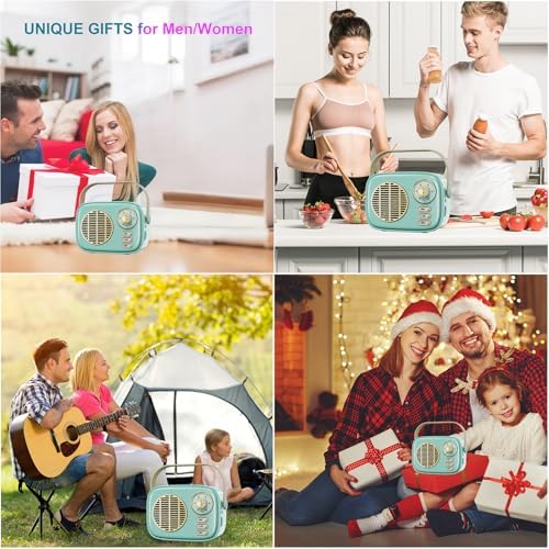 Retro Bluetooth Speaker,Vintage Decor for Kitchen Desk Bedroom Office Blue - Image 6