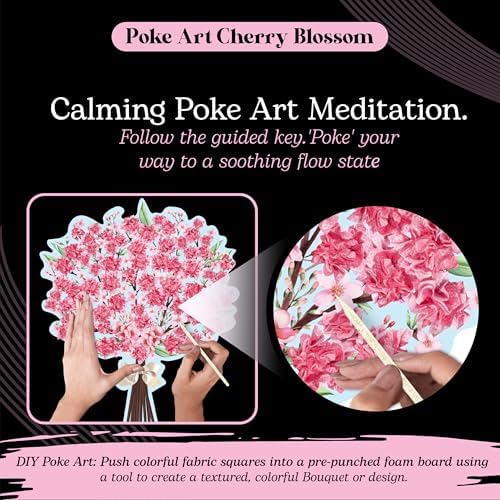 Unwynd Poke Art Cherry Blossom Flower Bouquet Kit for Adults, Women & Teens - Image 3