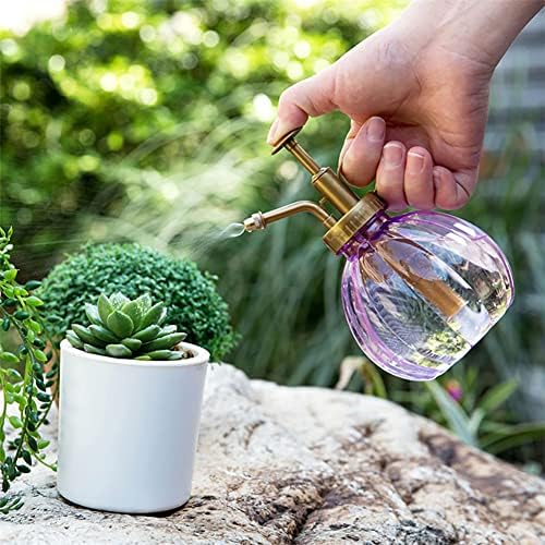 Mini Plant Mister Vintage Style Decorative Water Spray Bottle with Top Pump Small Watering Can for Indoor Potted Plants 1Pc Green,Vintage Glass Plant Atomizer - Image 2