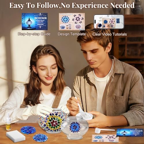 DIY Turkish Mosaic Lamp Kit for Adults & Teens, 5.2" Shade, Colorful - Image 2