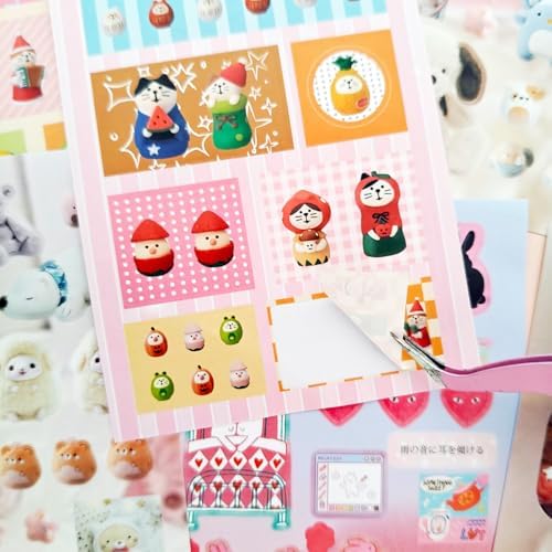 Kawaii Japanese Stickers Book for Journaling,700+ Kawaii Japanese Stickers,Scrapbook Korean Sticker for Bullet Journaling,Junk Journal,Calendar,Planner,Notebook,Phone Case(Honey Fruit Diary) - Image 4