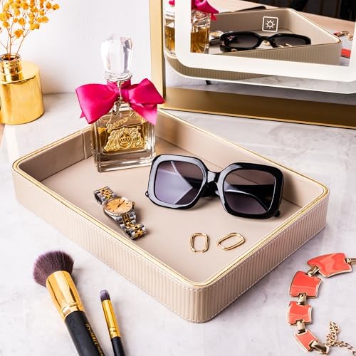 Perfume Tray Valet Tray Night Stand Bedside Organizer| Perfume Organizer Catchall| Perfume Trays for Dresser Vanity Tray for Dresser Countertop| Perfume Holder| Nightstand Organizer Women - Image 2