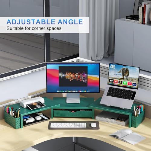 gianotter Dual Monitor Stand Riser With Drawer and 2 Pen Holders - Image 4