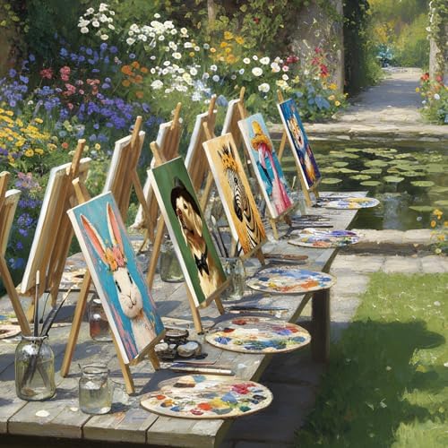 Sherr 24 Pcs Pre Drawn Canvas for Adult, Carton Animal, 8 x 10 Inch - Image 4