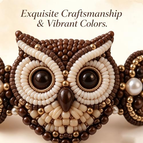 RYCHEENI DIY Beaded Bracelet Kit for Adults, Beginner Jewelry Making Craft Set with Instruction Guide, 3D Animal Beadwork Project, Complete Supplies for Women and Craft Lovers (Owl) - Image 3